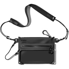 bitplay AquaSeal Sacoche Black - Dry Bag/Phone Pouch with Adjustable Strap for Phone and Valuables