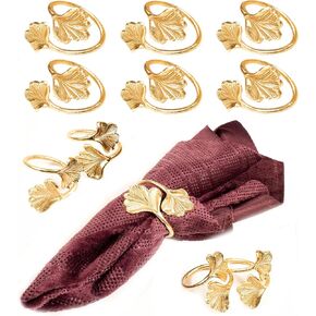 Napkin Ring Holders, Napkin Rings, Napkin Rings Set of 12, Napkin Ring Holders for Cloth Napkins, Napkin Ring Bulk, Serviette Rings of Precious Metal, Napkin Ring Set - Brush Gold Silver