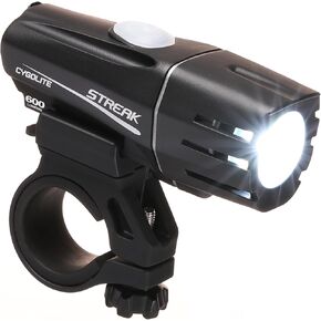Cygolite Streak 600 Lumen Bicycle Light – 7 Light Modes – Use Day and Night – Compact, Durable, IP67 Waterproof– Secure Hard Mount– USB-C Rechargeable – for Road, Mountain, Commuter Bicycles