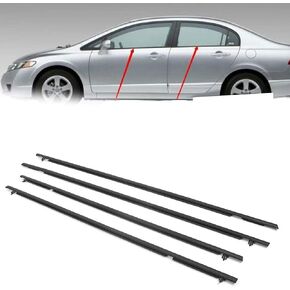 Newsmarts 4pcs Weatherstrip Window Moulding Trim Car Outside Window Seal Belt متوافق مع Honda CR-V 2007 2008 2009 2010 2011، كروم