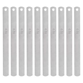 HARFINGTON 10pcs Mn Steel Feeler Gauge 0.55mm Thickness 150mm Length Metric Filler Thickness Gage Gap Measuring Tool Single Blade