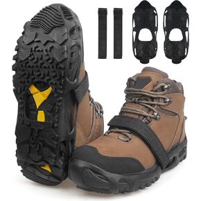 Spikeless Ice Cleats Snow Traction Crampons Slip On Spikeless Footwear Traction Devices One-Piece Easily Attaches Over Shoe/Boot for Transitioning Between Indoor/Outdoor