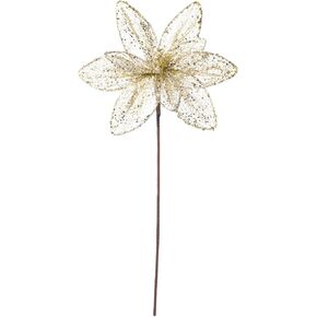 Vickerman 24" Champagne Mesh Glitter Sequin Poinsettia, 2 per Bag.