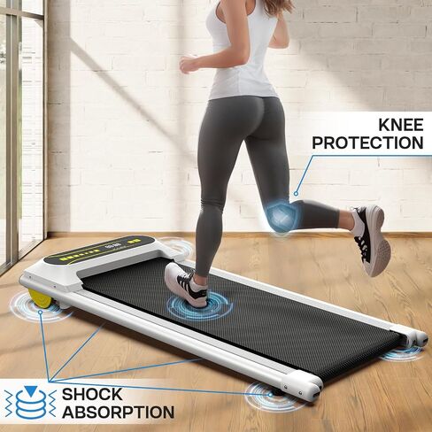 Walking Pad,Max 2.5 HP Portable Under Desk Treadmill,265LBS Capacity Installation-Free Treadmills for Home & Office Small,Remote Control LED Display in Saudi Arabia