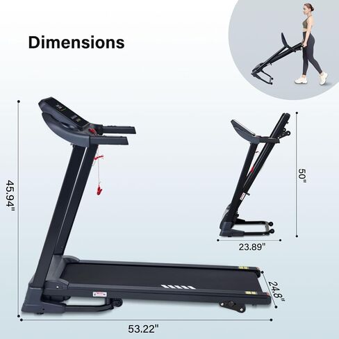 Treadmills for Home 300 lbs Capacity, 4 Level Incline Treadmill, 8 MPH Speed, 2.5 HP Running Threadmills Machine for Home in Saudi Arabia