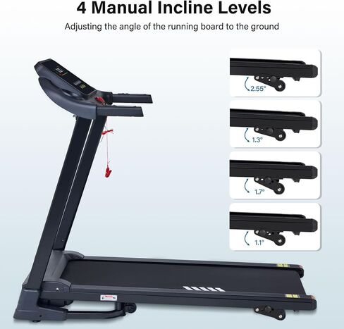 Treadmills for Home 300 lbs Capacity, 4 Level Incline Treadmill, 8 MPH Speed, 2.5 HP Running Threadmills Machine for Home in Saudi Arabia