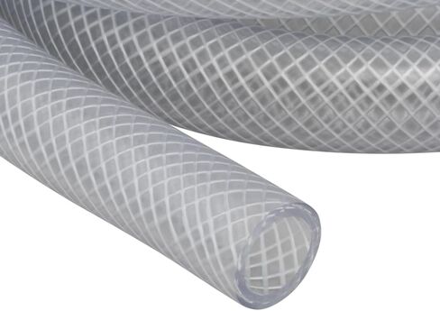 EZ-FLO 3/8 Inch ID (5/8 Inch OD) PVC Clear Reinforced Braided Vinyl Tubing, 20 Foot Length, 98627 in Kuwait