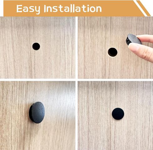 290PCS 7 Sizes Black Nylon Hole Plugs Plastic Plugs for Round Holes, 1" 3/4" 1/2" 3/8" 5/16" 1/4" 1/5" Round Hole Cover Snap Locking, Used for Plastic Furniture, Cabinet Furniture DD015-b in Saudi Arabia