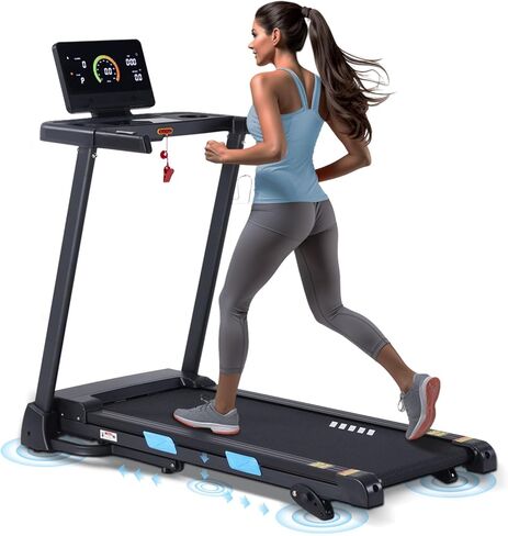 Treadmills for Home, 350 lbs Capacity, 10 MPH, 3.0HP Incline Treadmill with Bluetooth APP, Running Threadmills Machine, 17" Belt, LCD Display, 36 Programs in Kuwait