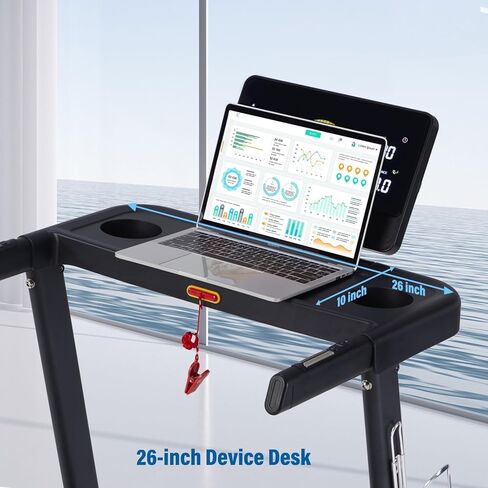 Treadmills for Home, 350 lbs Capacity, 10 MPH, 3.0HP Incline Treadmill with Bluetooth APP, Running Threadmills Machine, 17" Belt, LCD Display, 36 Programs in Kuwait