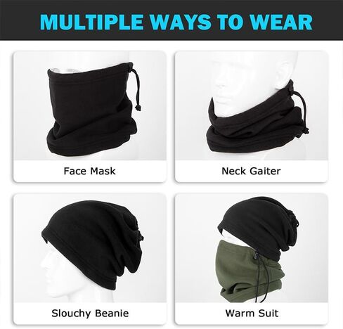 Winter Neck Warmers Fleece Neck Gaiter Windproof Face Covering Balaclava Scarf Mask for Ski Motorcycle in Saudi Arabia