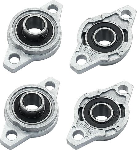 4 Pcs KFL001 Flanged Pillow Block Bearings, 12 mm Bore Self-Alignment Zinc Alloy Flange Mounted Bearings in Saudi Arabia