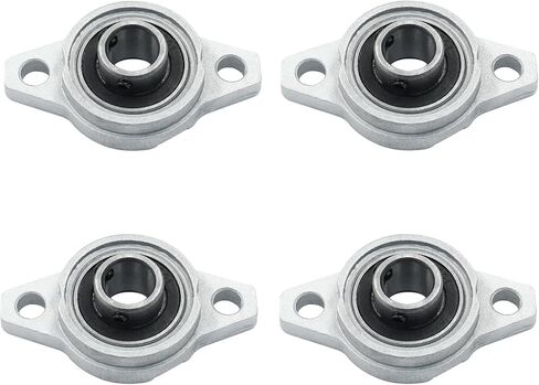 4 Pcs KFL001 Flanged Pillow Block Bearings, 12 mm Bore Self-Alignment Zinc Alloy Flange Mounted Bearings in Saudi Arabia