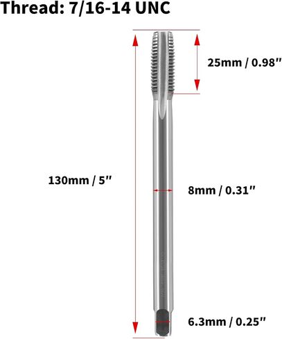 7/16-14 UNC High Speed Steel (HSS) High Speed Steel Thread Milling Taps Metal Cutting Tools for Drills in Saudi Arabia