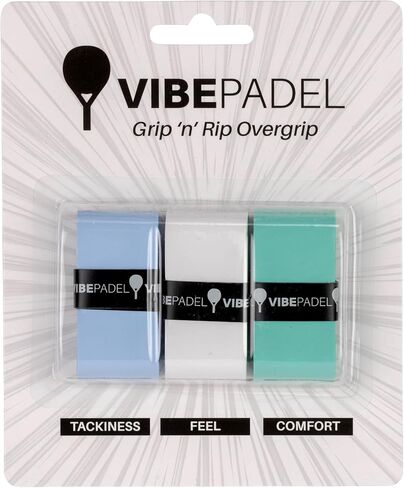 Grip 'n' Rip Padel Overgrip - Non Slip Tacky Feel Overgrip for Padel Racket, Pickleball, Squash, Badminton - 3 Pack - Multiple Colours (All Black Pack) in Saudi Arabia