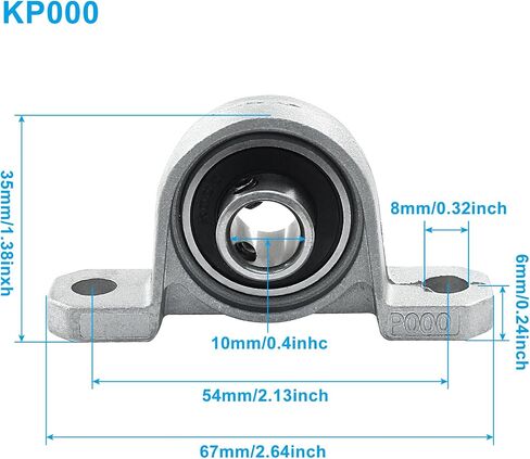 4 Pcs KFL001 Flanged Pillow Block Bearings, 12 mm Bore Self-Alignment Zinc Alloy Flange Mounted Bearings in Saudi Arabia
