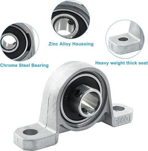 4 Pcs KFL001 Flanged Pillow Block Bearings, 12 mm Bore Self-Alignment Zinc Alloy Flange Mounted Bearings in Saudi Arabia