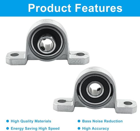 4 Pcs KFL001 Flanged Pillow Block Bearings, 12 mm Bore Self-Alignment Zinc Alloy Flange Mounted Bearings in Saudi Arabia