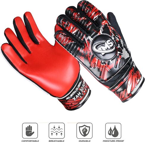 Premium Goalkeeper Gloves for Youth | Quality Latex Palm & Back Hand | Superior Grip, Impact Absorption, Comfort, and Durability in Saudi Arabia