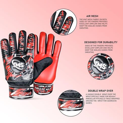 Premium Goalkeeper Gloves for Youth | Quality Latex Palm & Back Hand | Superior Grip, Impact Absorption, Comfort, and Durability in Saudi Arabia
