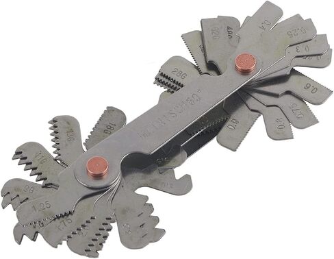 FLEXMAN 52Pcs Metric & Imperial Thread Pitch Gauge, 60 and 55 Degree Adjustable Stainless Steel Screw Pitch Measuring Tool, 0.25 to 6.00mm Range Screw Thread Pitch Gauge for Industrial Measurement in Saudi Arabia
