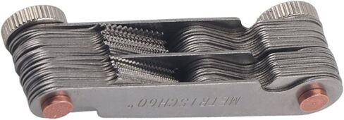 FLEXMAN 52Pcs Metric & Imperial Thread Pitch Gauge, 60 and 55 Degree Adjustable Stainless Steel Screw Pitch Measuring Tool, 0.25 to 6.00mm Range Screw Thread Pitch Gauge for Industrial Measurement in Saudi Arabia