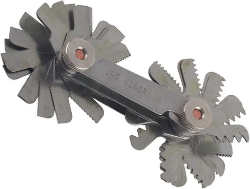 FLEXMAN 52Pcs Metric & Imperial Thread Pitch Gauge, 60 and 55 Degree Adjustable Stainless Steel Screw Pitch Measuring Tool, 0.25 to 6.00mm Range Screw Thread Pitch Gauge for Industrial Measurement in Saudi Arabia