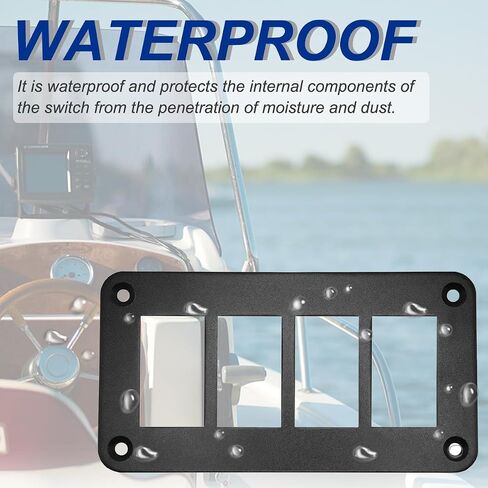 Rocker Switch Panel 3 Way Panel Housing Holder,3 Gang Black Waterproof Anodized Aluminium Switch Shell Bracket with Screws for Car Boat Truck RV(2pcs) in Kuwait
