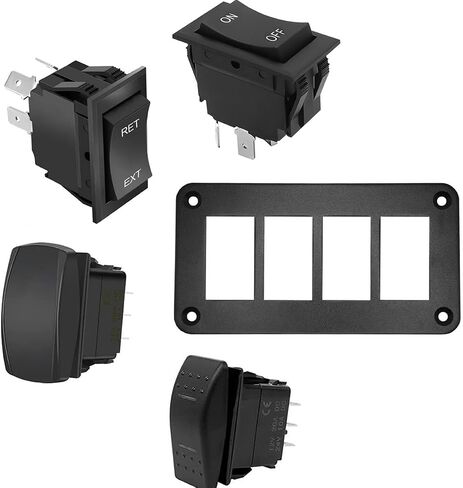 Rocker Switch Panel 3 Way Panel Housing Holder,3 Gang Black Waterproof Anodized Aluminium Switch Shell Bracket with Screws for Car Boat Truck RV(2pcs) in Kuwait