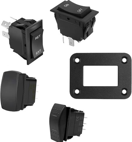 Rocker Switch Panel 3 Way Panel Housing Holder,3 Gang Black Waterproof Anodized Aluminium Switch Shell Bracket with Screws for Car Boat Truck RV(2pcs) in Kuwait