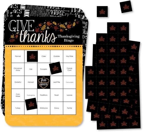 Big Dot of Happiness Give Thanks - Bingo Cards and Markers - Thanksgiving Party Bingo Game - Set of 18 in Saudi Arabia