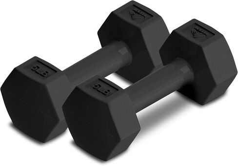RBX Vinyl Coated Hand Weight Dumbbell Set - Hex Shaped, Roll Free for Body Building/Sculpting/Strength Training Exercise, (Set of 2) in Saudi Arabia