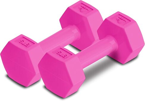 RBX Vinyl Coated Hand Weight Dumbbell Set - Hex Shaped, Roll Free for Body Building/Sculpting/Strength Training Exercise, (Set of 2) in Saudi Arabia