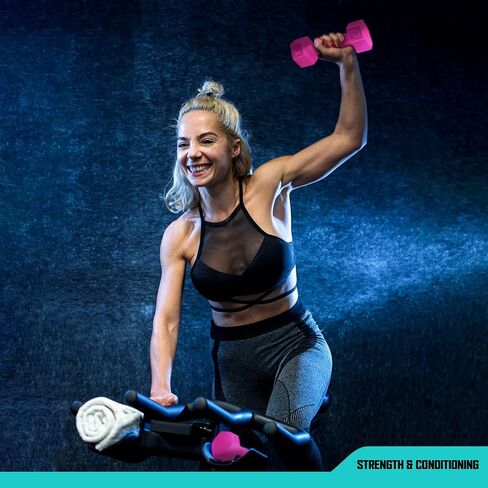 RBX Vinyl Coated Hand Weight Dumbbell Set - Hex Shaped, Roll Free for Body Building/Sculpting/Strength Training Exercise, (Set of 2) in Saudi Arabia