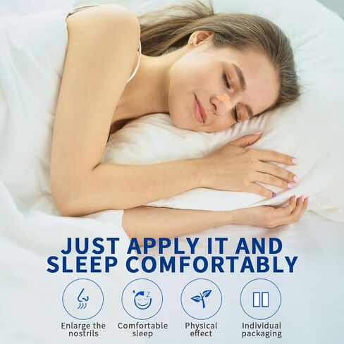 شرائط الأنف للشخير، أجهزة مكافحة الشخير للرجال والنساء، شرائط الأنف للتنفس لتحسين النوم، وتحسين تدفق الهواء وملاءمة مريحة (60 عبوة) in Kuwait