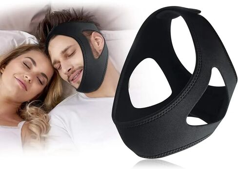 Anti Snoring Chin Strap | Anti-Snoring Chin Strap for Better Sleep | Adjustable and Comfortable Snore Stopper for Men & Women | Itch-Free Fabric, Keeps Mouth Closed, Enhances Sleep Quality in Saudi Arabia