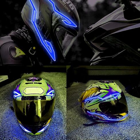 Motorcycle Helmet Light,Cold Neon Strips,Flexible EL Helmet Light Strip,Night Riding Warning Signal Light Decoration Kit in Saudi Arabia