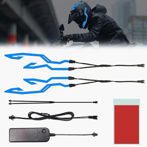 Motorcycle Helmet Light,Cold Neon Strips,Flexible EL Helmet Light Strip,Night Riding Warning Signal Light Decoration Kit in Saudi Arabia