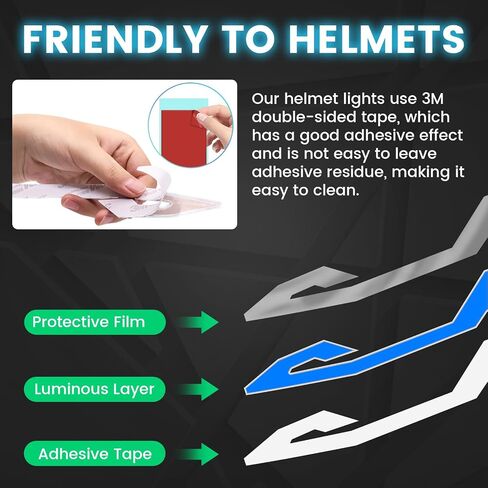 Motorcycle Helmet Light,Cold Neon Strips,Flexible EL Helmet Light Strip,Night Riding Warning Signal Light Decoration Kit in Saudi Arabia