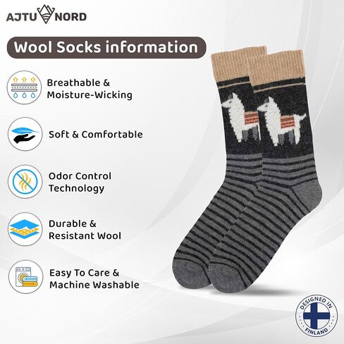 | 2 Pairs Unisex Alpaca Wool Socks|Great Gift for Men and Women in Saudi Arabia