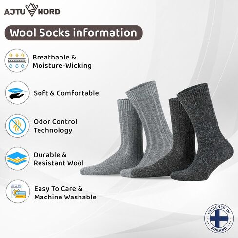 | 2 Pairs Unisex Alpaca Wool Socks|Great Gift for Men and Women in Saudi Arabia