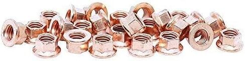 (25pcs) BelMetric M8 Metric Reduced 10mm Wrench Copper Plated Exhaust Locking Nut, Class 10 Hardened Steel for High Heat NCF8X10N in Saudi Arabia