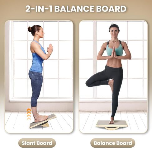 Balance Board Wobble Board for Adults Anti-Slip Balance Board for Physical Therapy Standing Desk Core Strength Wooden Balance Board Rocker Board in Saudi Arabia