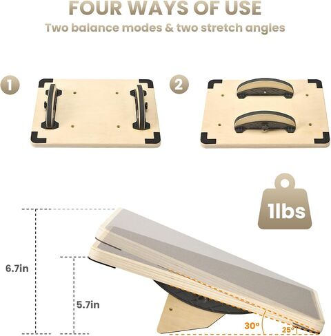 Balance Board Wobble Board for Adults Anti-Slip Balance Board for Physical Therapy Standing Desk Core Strength Wooden Balance Board Rocker Board in Saudi Arabia