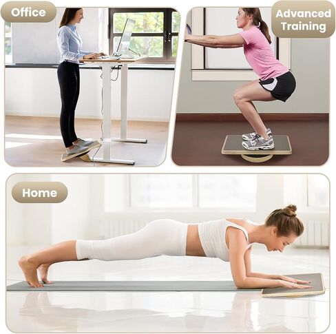 Balance Board Wobble Board for Adults Anti-Slip Balance Board for Physical Therapy Standing Desk Core Strength Wooden Balance Board Rocker Board in Saudi Arabia