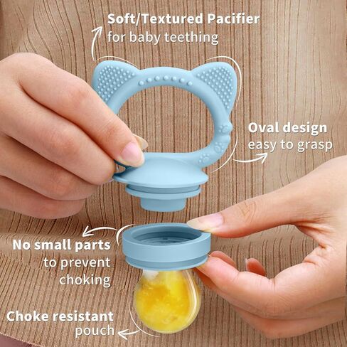 وحدة تغذية عضاضة لأغذية الأطفال من السيليكون مع مجموعة قوالب مصاصة لحليب الأم، لهاية تغذية طعام الفواكه للأطفال خالية من مادة BPA، مصاصة تسنين للأطفال بعمر 4 أشهر فما فوق، تتضمن 3 أكياس طعام بأحجام in Kuwait