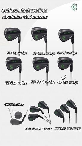 Golf Wedge - Premium Golf Wedge Set or Individual 50/52/54/56/58/60 - CNC Milled Face for More Spin - Golf Gap Wedge Sand Wedge Lob Wedge in Kuwait