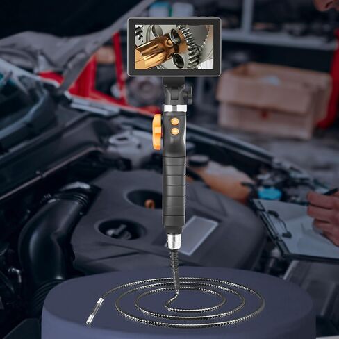 VEVOR Two-Way Articulating Borescope with Light, Inspection Camera with 0.25" Lens, 5" IPS HD Screen, Flexible Mechanic Fiber Optic Snake Scope Cam for Wall Automotive Engine Inspect-4.9FT in Saudi Arabia