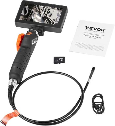 VEVOR Two-Way Articulating Borescope with Light, Inspection Camera with 0.25" Lens, 5" IPS HD Screen, Flexible Mechanic Fiber Optic Snake Scope Cam for Wall Automotive Engine Inspect-4.9FT in Saudi Arabia