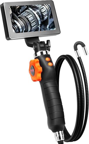VEVOR Two-Way Articulating Borescope with Light, Inspection Camera with 0.25" Lens, 5" IPS HD Screen, Flexible Mechanic Fiber Optic Snake Scope Cam for Wall Automotive Engine Inspect-4.9FT in Saudi Arabia